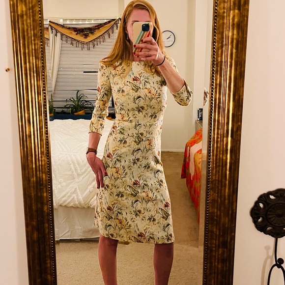 Vintage; hand made; one of a kind floral midi dress. Size 2 - Picture 2 of 14